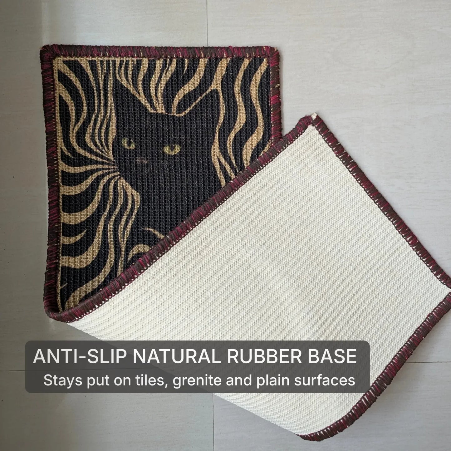 PawCanvas™ Runner — Night Prowl (30×80 cm) | Natural Sisal Cat Scratching Runner