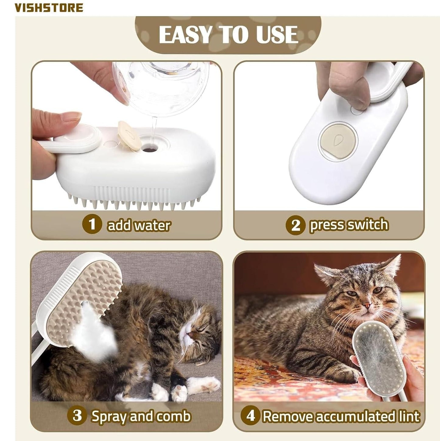 Steam‑Groom™ Hydrating Brush