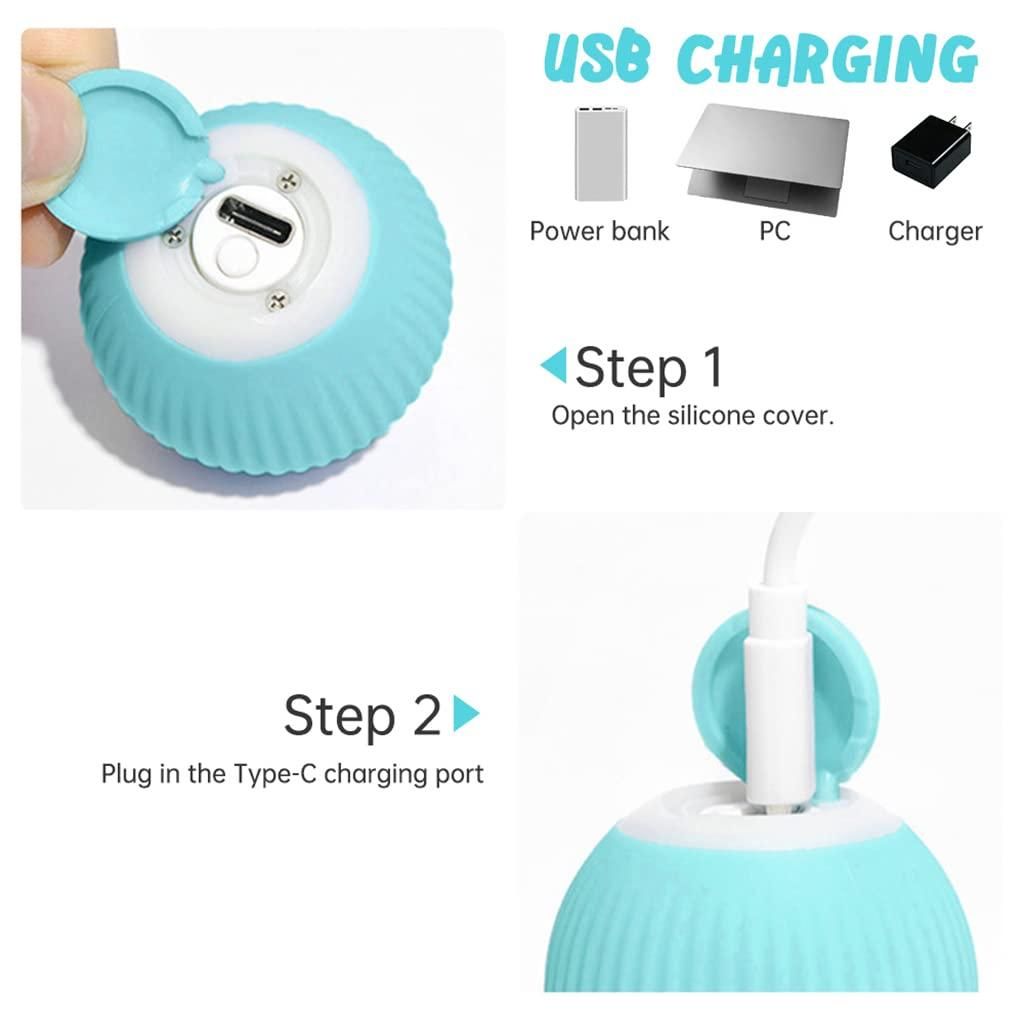 Rechargeable LED Rotating Cat‑Toy Ball
