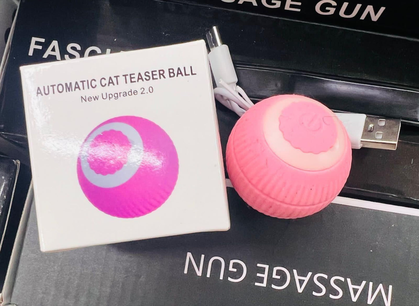 Rechargeable LED Rotating Cat‑Toy Ball