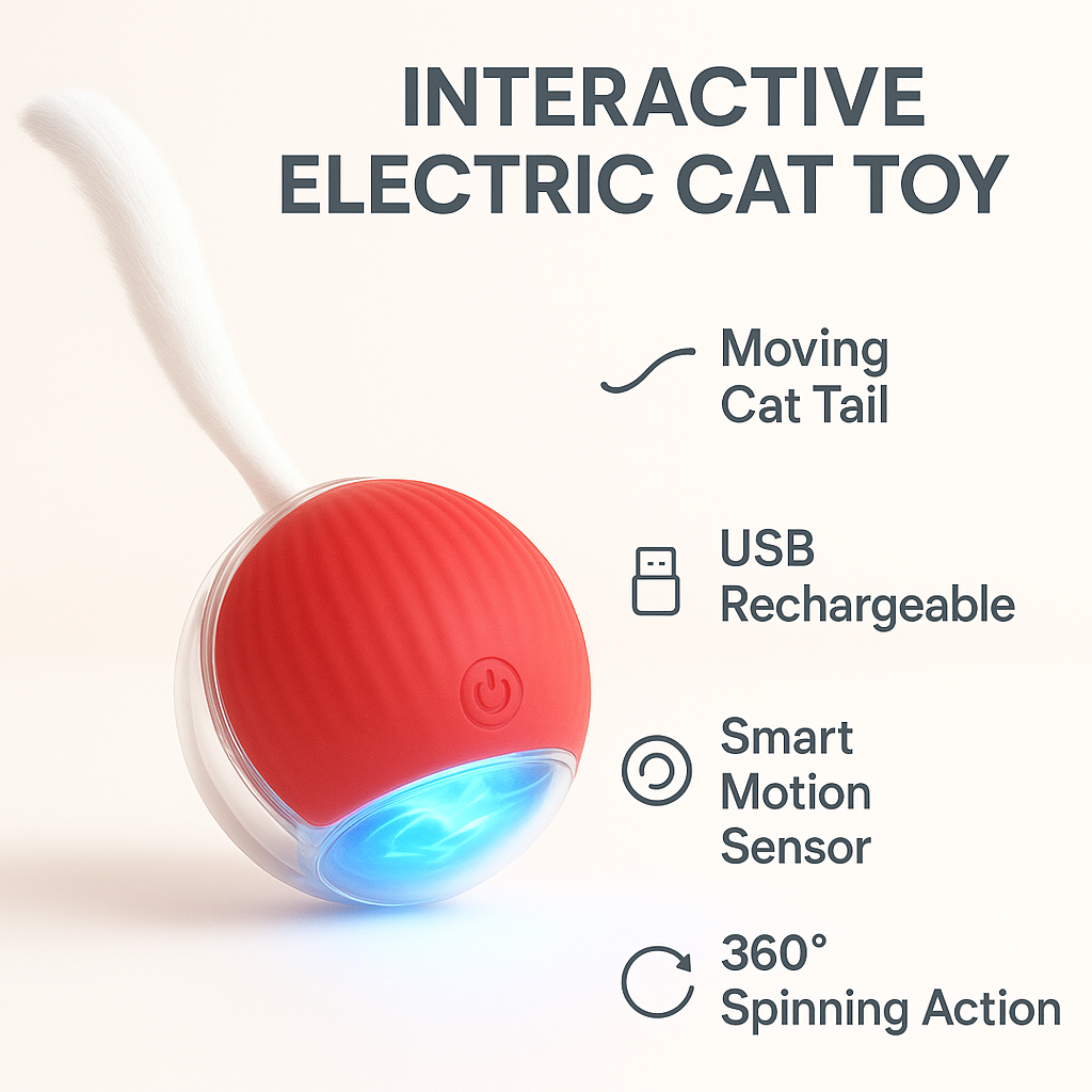 Interactive Cat Toy Ball with tail