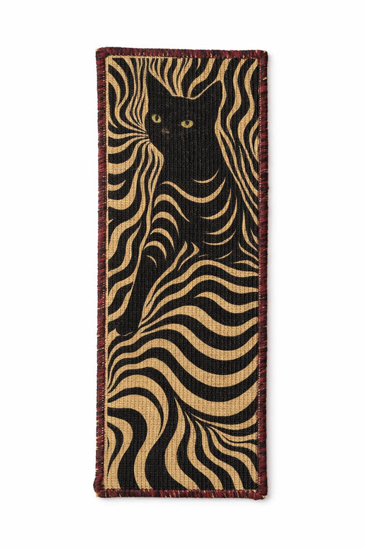 Natural sisal cat scratching runner, PawCanvas™ Night Prowl 30x80 cm, designed for cats to scratch and play.