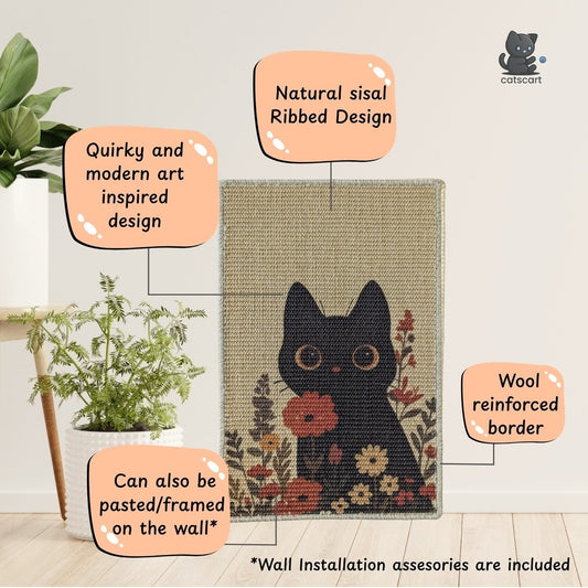 PawCanvas – Premium Cat Scratching Pad (Flower Power) - Catscart