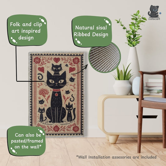 PawCanvas – Premium Cat Scratching Pad (Whimsical Kitty) - Catscart