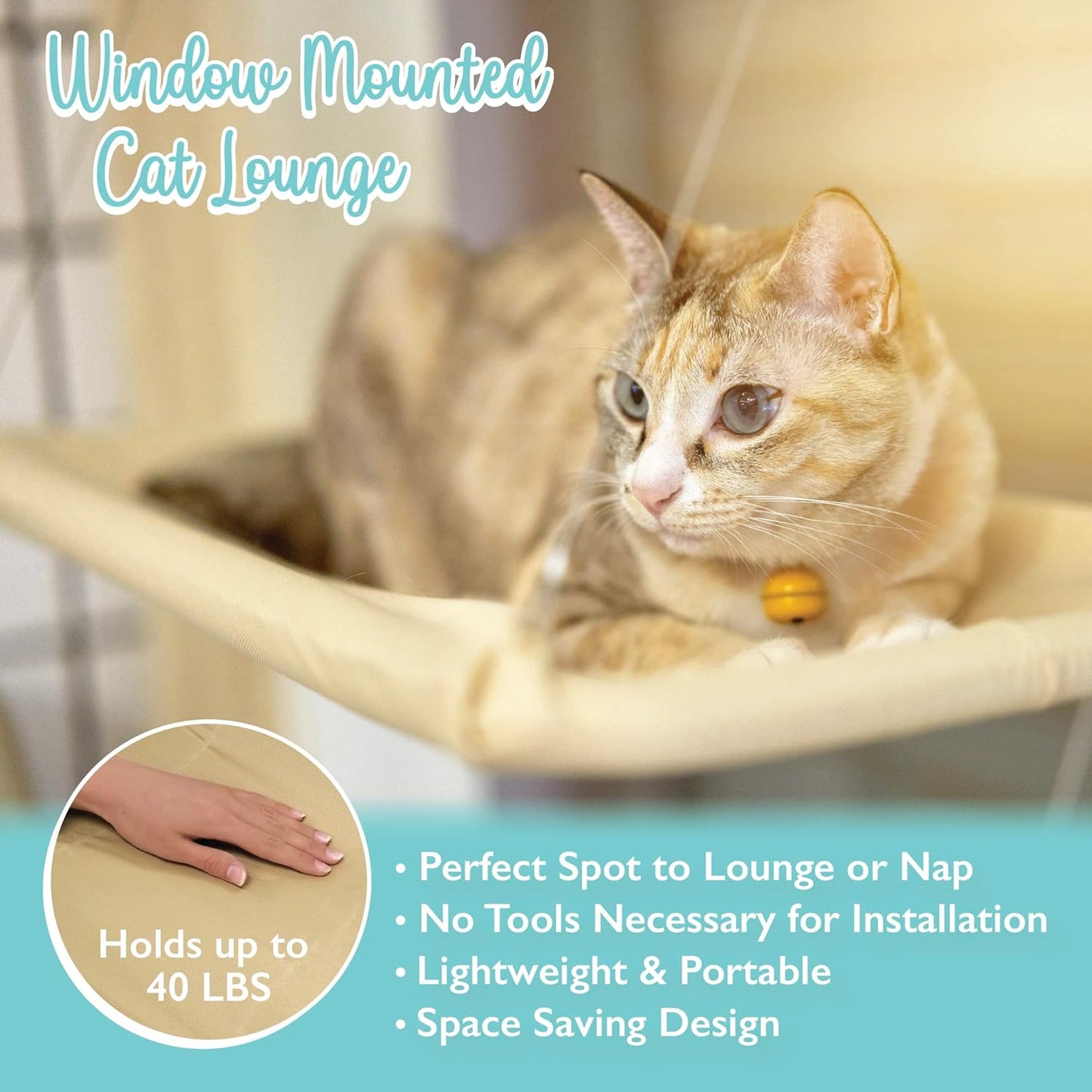 Window Perch - No Tools, Premium Window Lounger by Catscart - Catscart