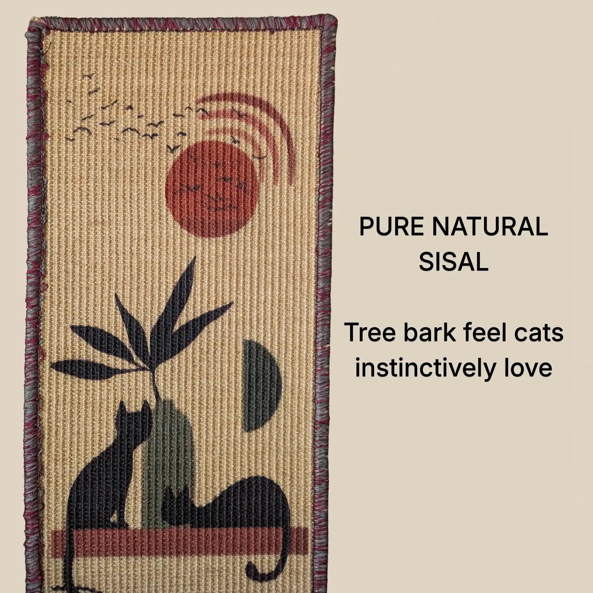 Natural sisal cat scratching runner from Catscart, PawCanvas™ Runner 30x80cm, durable sisal surface for cats to scratch and play.
