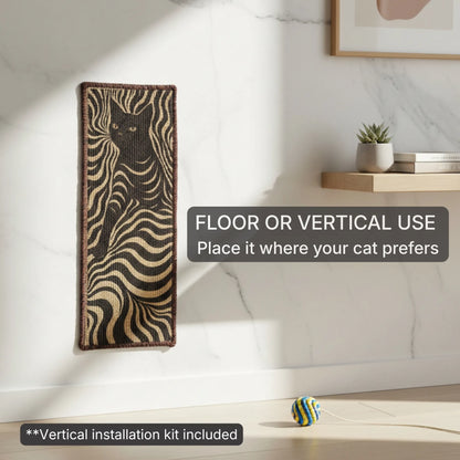 PawCanvas™ Runner — Night Prowl (30×80 cm) | Natural Sisal Cat Scratching Runner