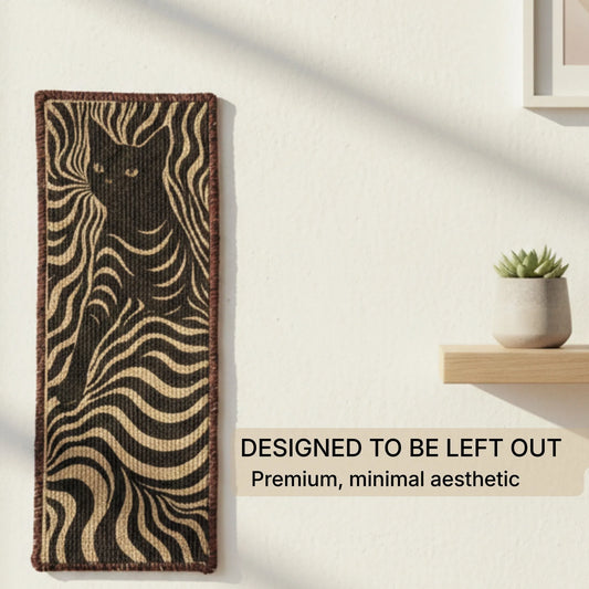 PawCanvas™ Runner — Night Prowl (30×80 cm) | Natural Sisal Cat Scratching Runner