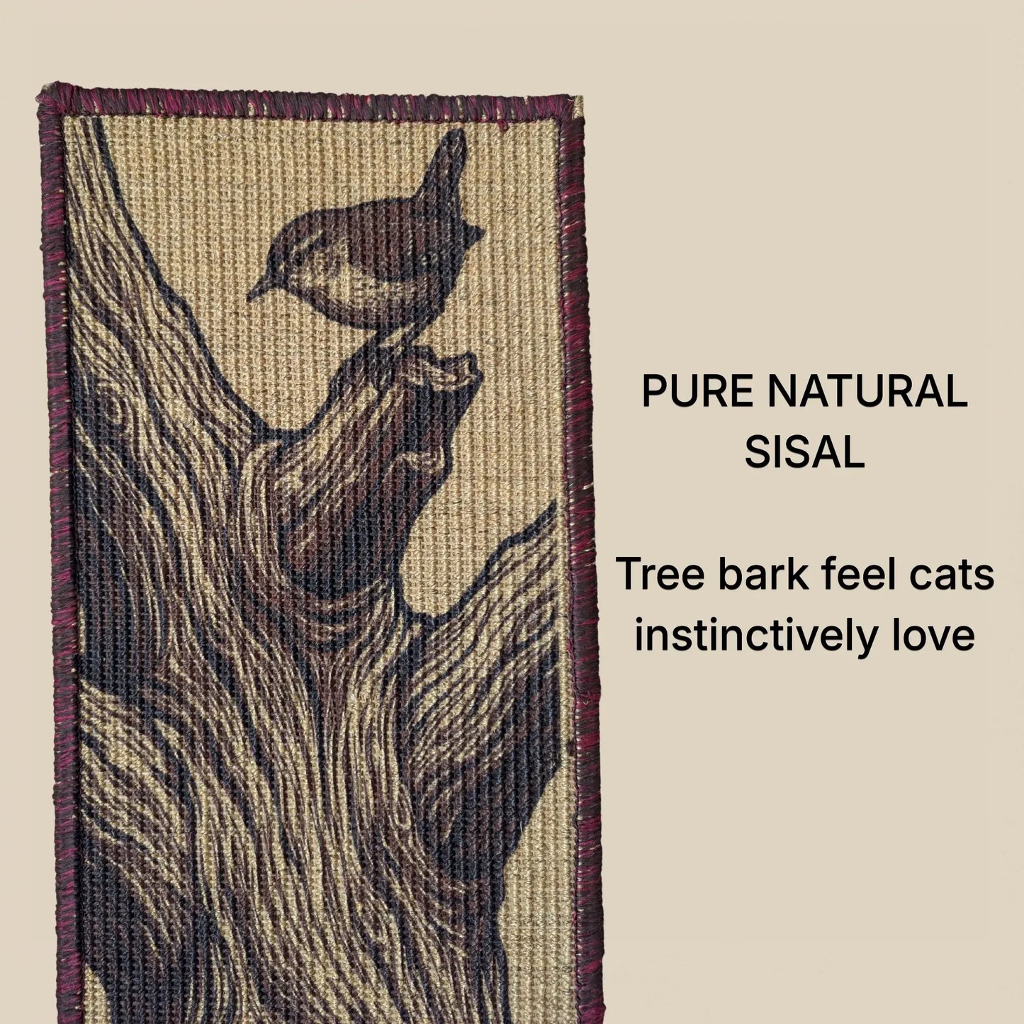 PawCanvas™ Runner — Timber & Wing(30×80 cm) | Natural Sisal Cat Scratching Runner