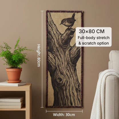 PawCanvas™ Runner — Timber & Wing(30×80 cm) | Natural Sisal Cat Scratching Runner