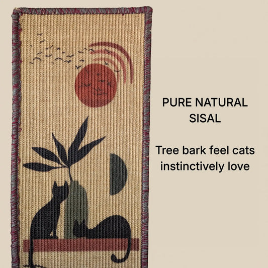 PawCanvas™ Runner — Earth Rhythm (30×80 cm) | Natural Sisal Cat Scratching Runner