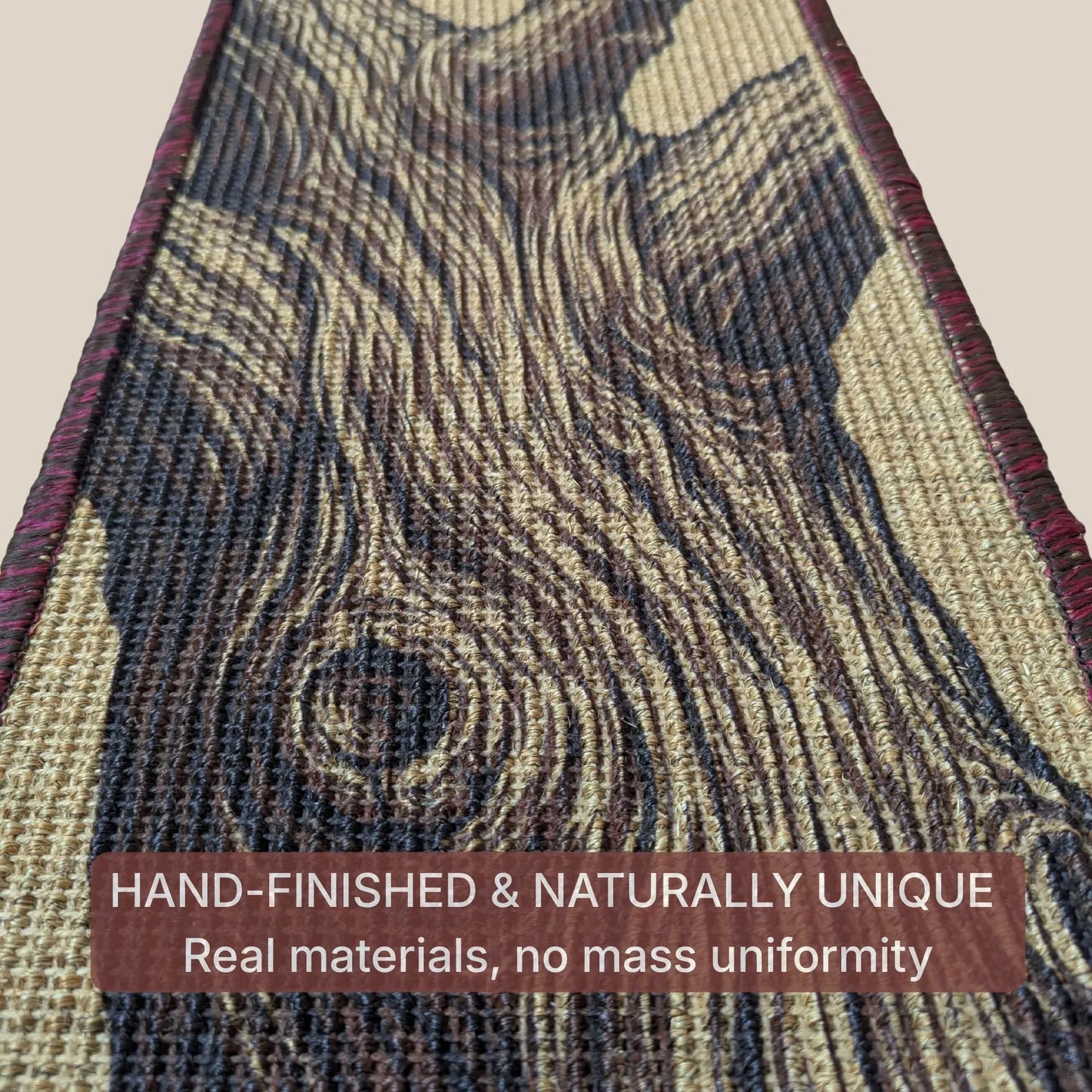 PawCanvas™ Runner — Timber & Wing(30×80 cm) | Natural Sisal Cat Scratching Runner