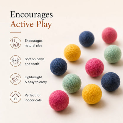 PawPoms™ — Handmade Woolen Cat Toy Balls