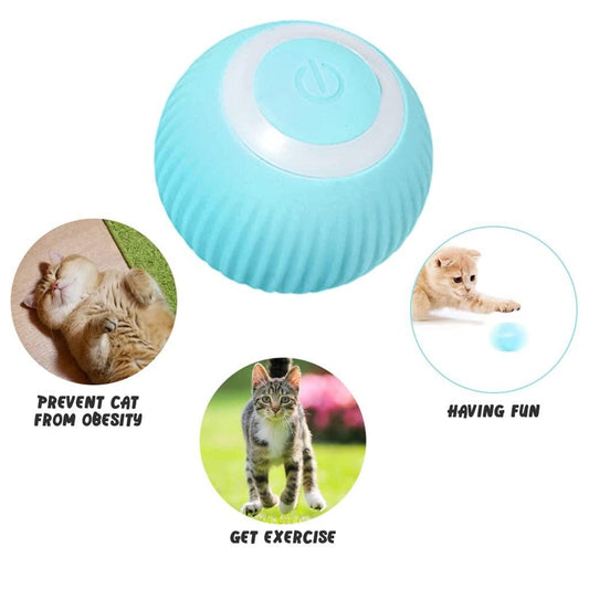 Rechargeable LED Rotating Cat‑Toy Ball