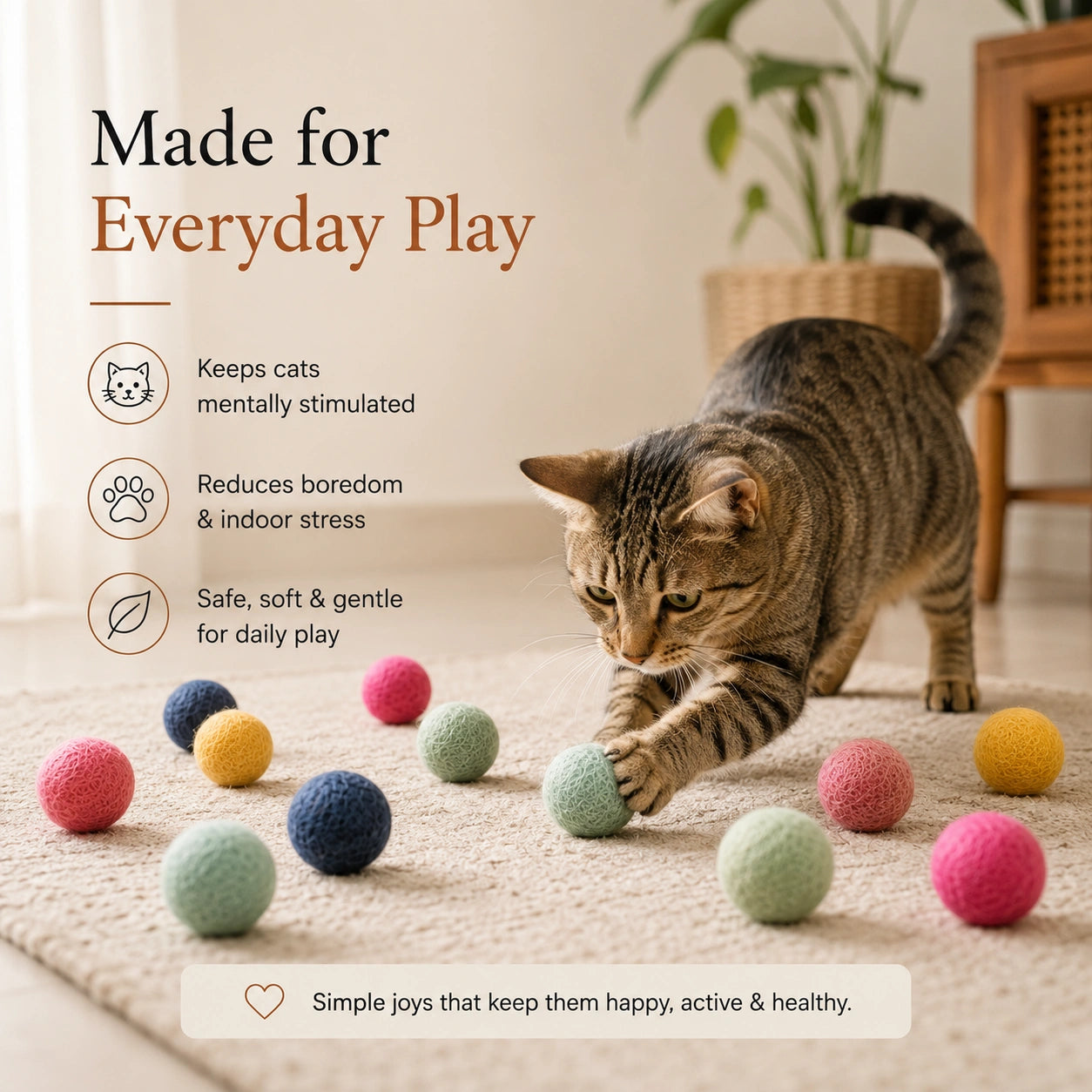 PawPoms™ — Handmade Woolen Cat Toy Balls
