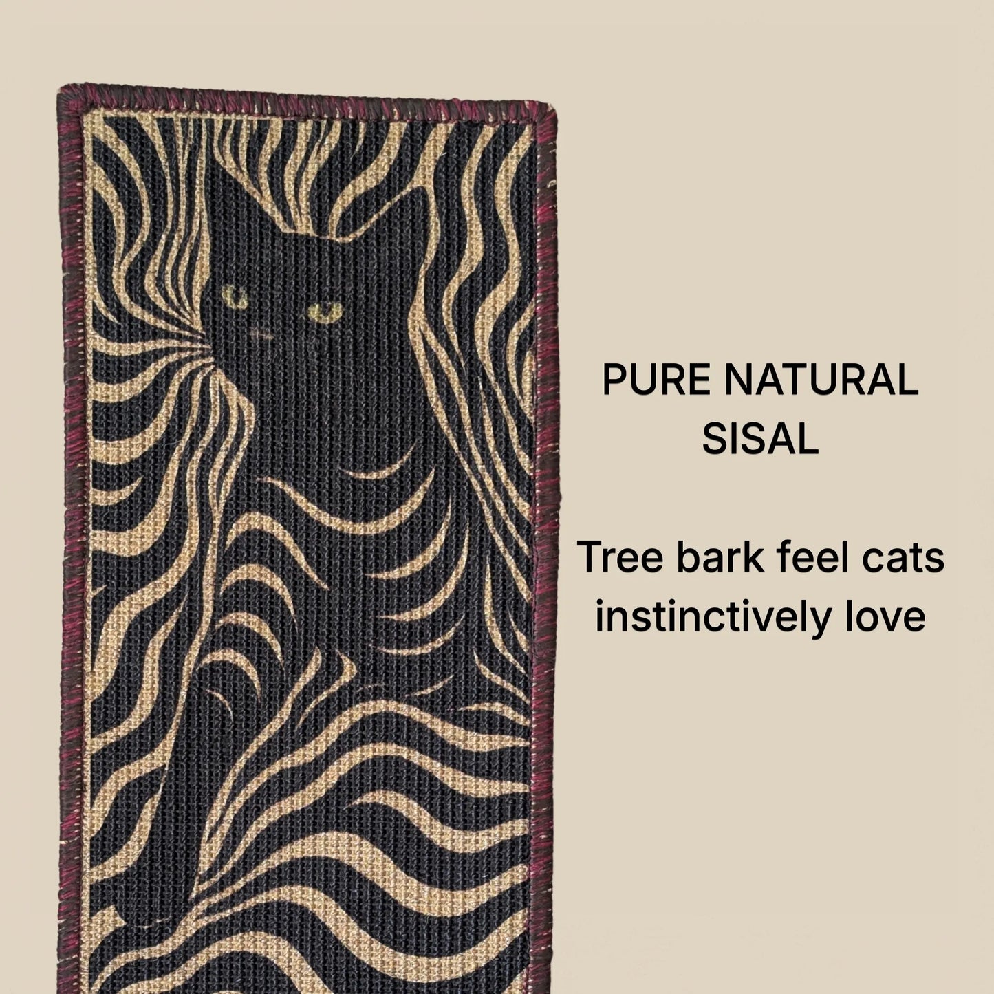 PawCanvas™ Runner — Night Prowl (30×80 cm) | Natural Sisal Cat Scratching Runner