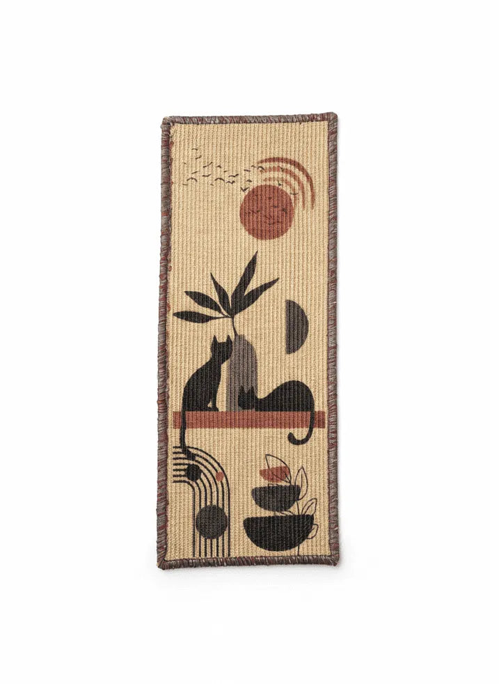 Natural sisal cat scratching runner from PawCanvas™ Earth Rhythm by Catscart, 30×80 cm, designed for scratching and play.