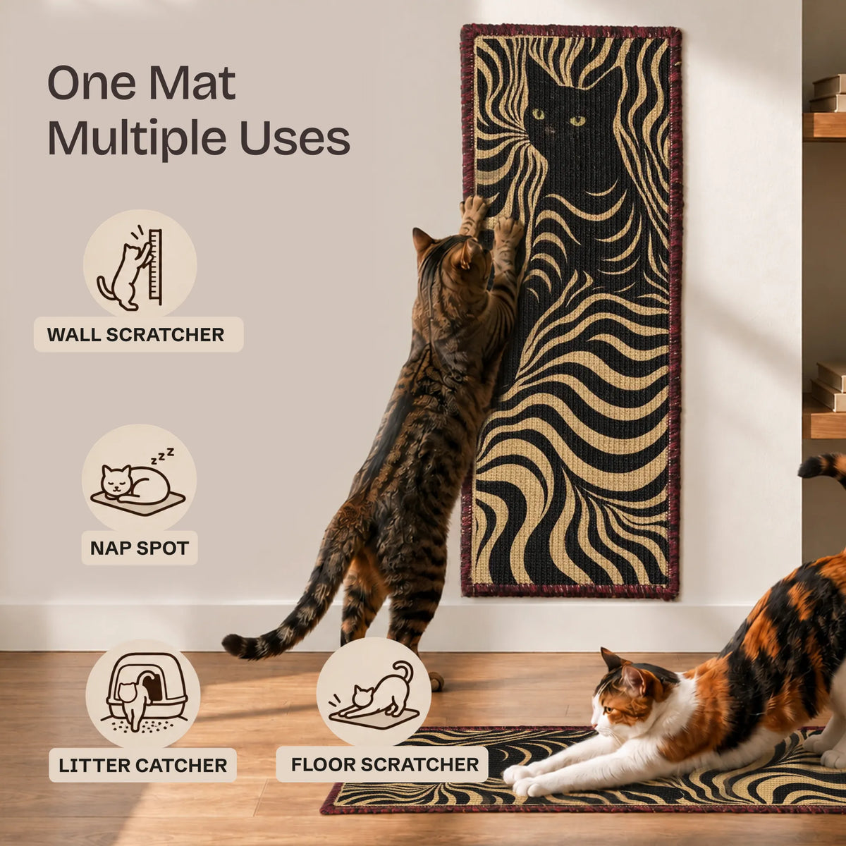 PawCanvas Runner Scratchmat (Night Prowl) – Lifestyle Main - Catscart [Night Prowl]