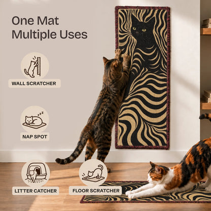 PawCanvas Runner Scratchmat (Night Prowl) – Lifestyle Main - Catscart [Night Prowl]