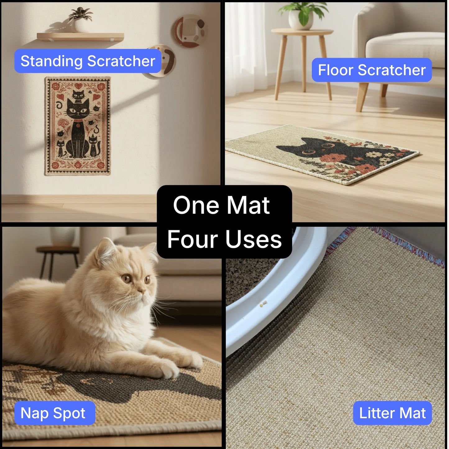 PawCanvas™ Classic - (40x60cm) | Premium Cat Scratchmat