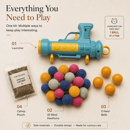PawPoms™ — Handmade Woolen Cat Toy Balls