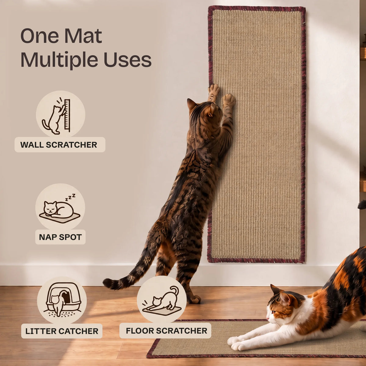 PawCanvas Runner Scratchmat (Non-Printed) – Lifestyle Main - Catscart [Non-Printed]
