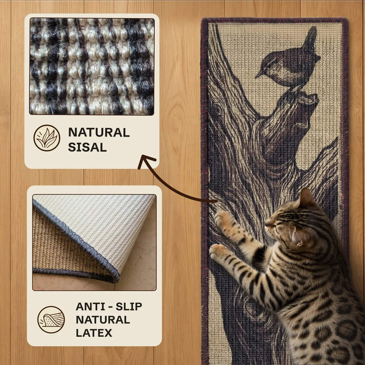 PawCanvas Runner Scratchmat (Timber & Wing) – USP - Catscart [Timber & Wing]