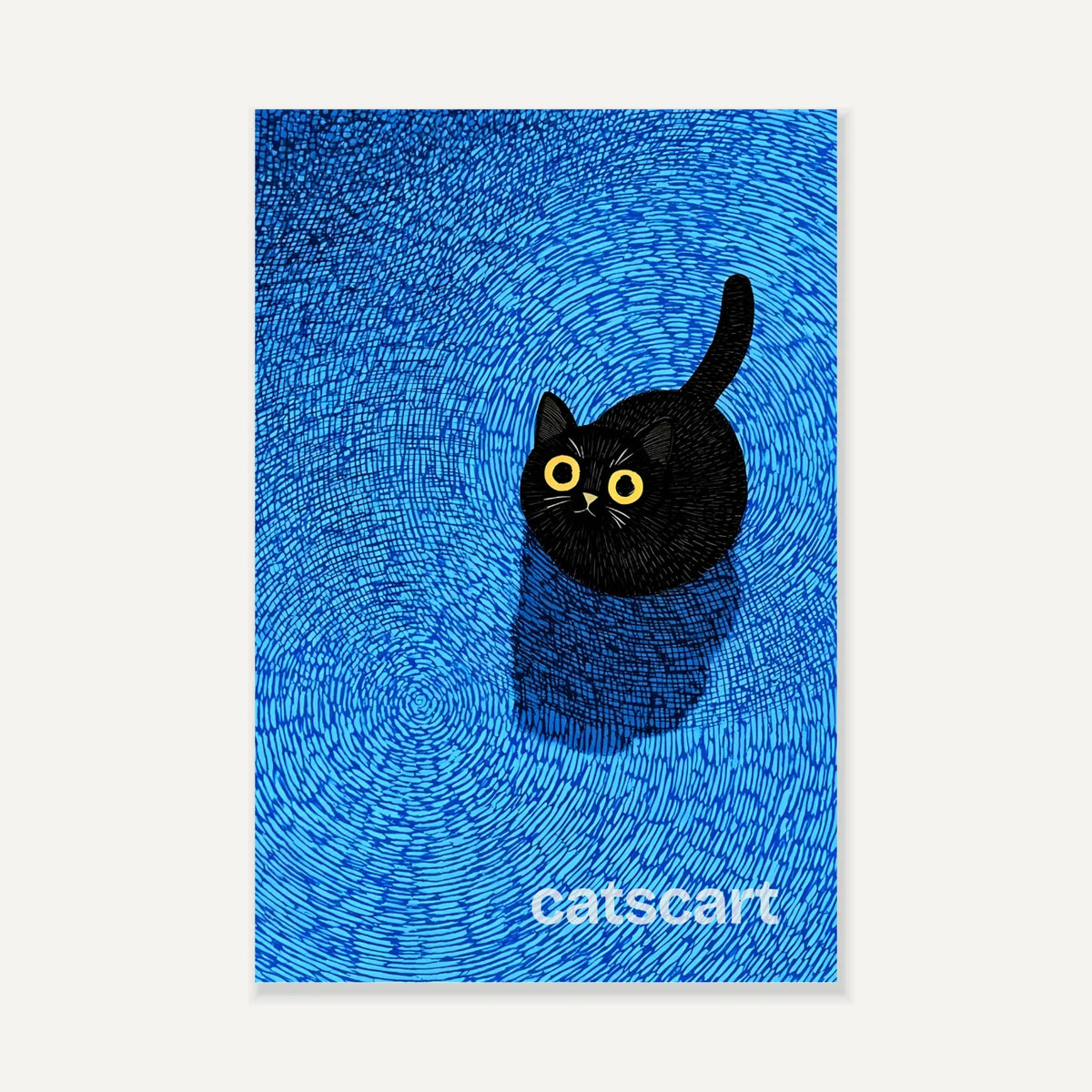 Black and Blue black cat fridge magnet [Black and Blue (2×3 in)]