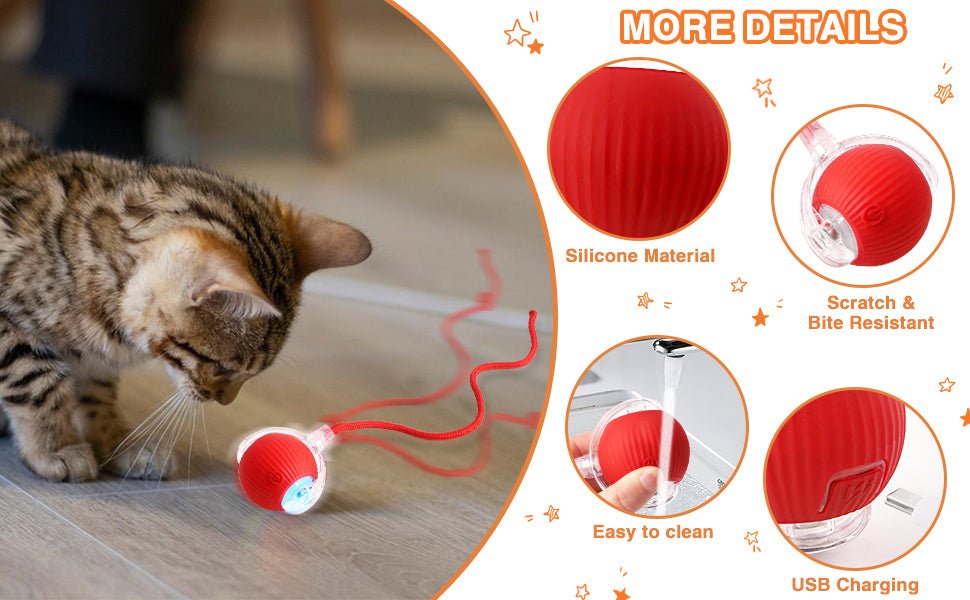 Catscart O2 Interactive Cat Toy Ball with tail - Catscart