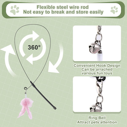 FeatherWand – Flexible Feather Teaser Stick with Suction Cup - Catscart