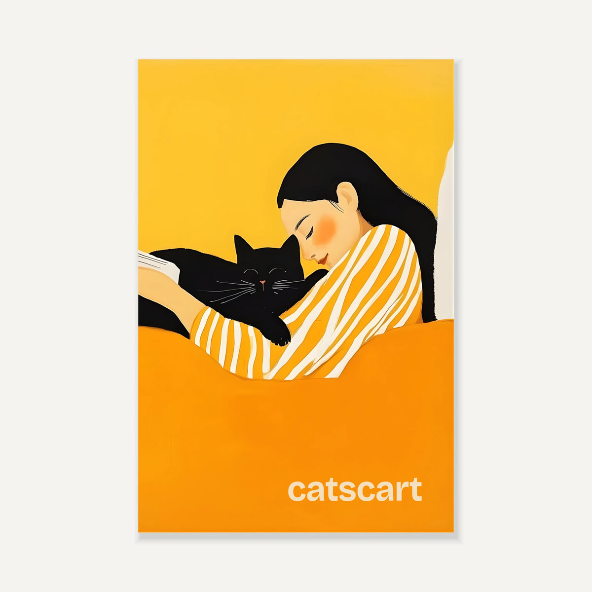 Hug cat fridge magnet [Hug (2×3 in)]