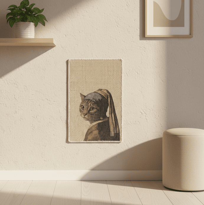 PawCanvas – Premium Cat Scratching Pad (Cat with a Pearl Necklace) - Catscart