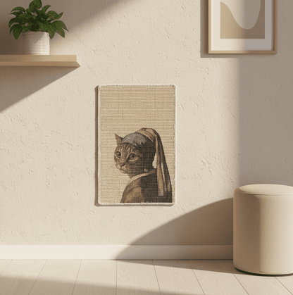 PawCanvas – Premium Cat Scratching Pad (Cat with a Pearl Necklace) - Catscart