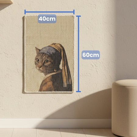 PawCanvas – Premium Cat Scratching Pad (Cat with a Pearl Necklace) - Catscart