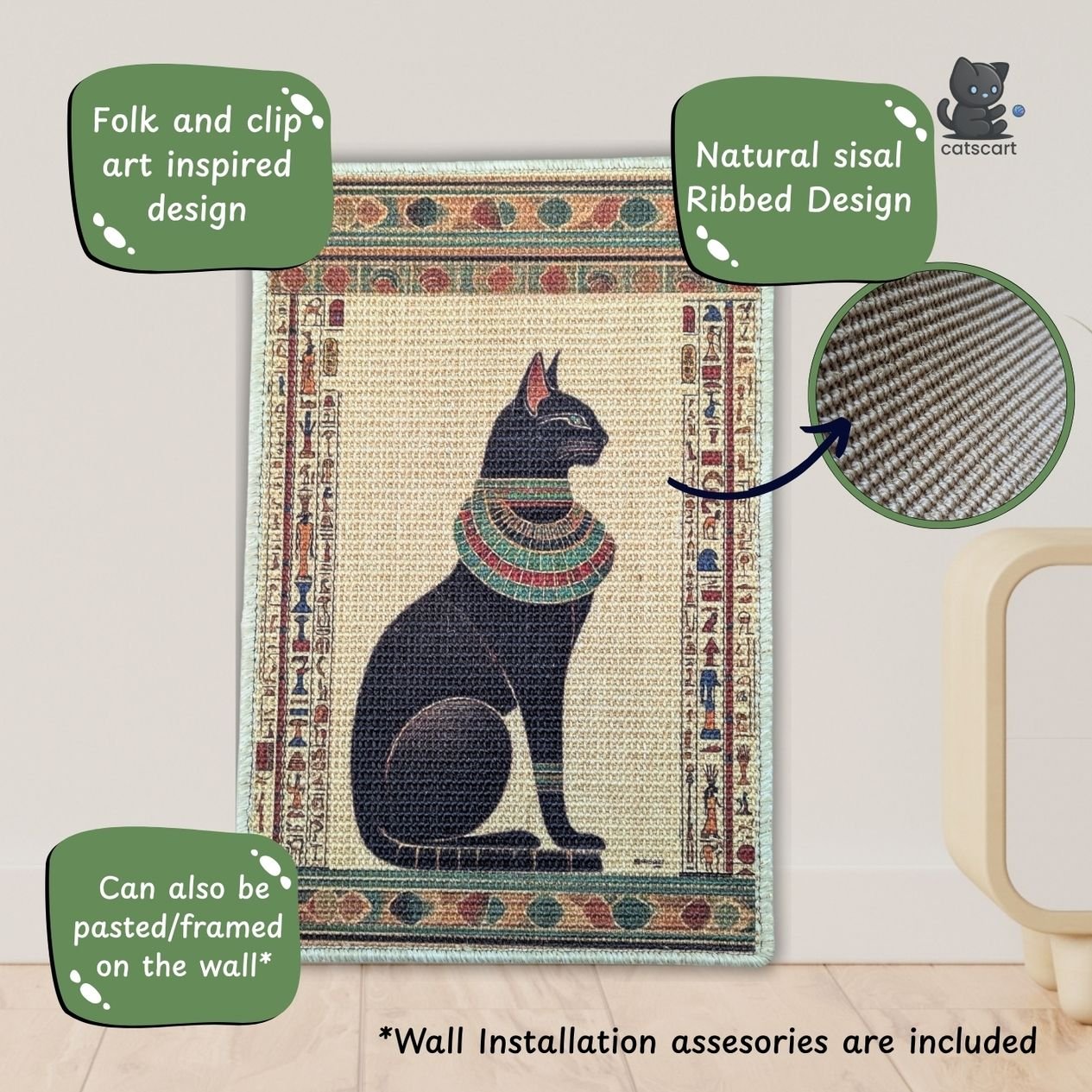 PawCanvas – Premium Cat Scratching Pad (Furry Pharaoh) - Catscart