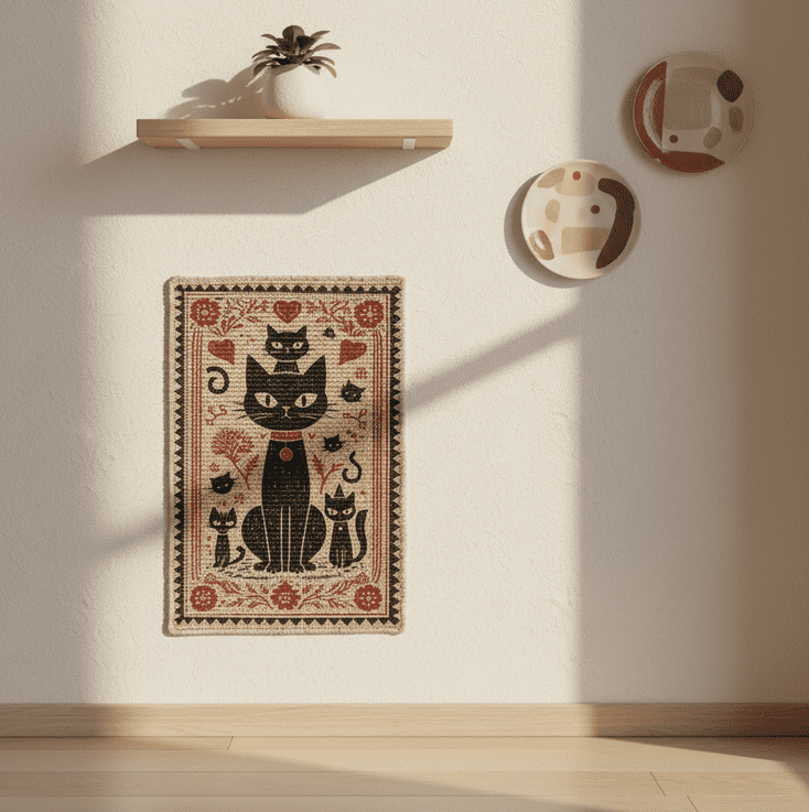 PawCanvas – Premium Cat Scratching Pad (Whimsical Kitty) - Catscart