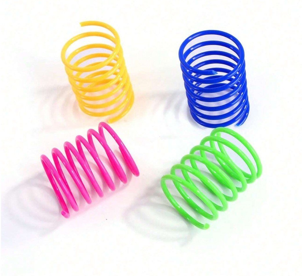 Cat Spring Toys – Pack of 8 Colorful Bouncy Nylon Springs – Catscart