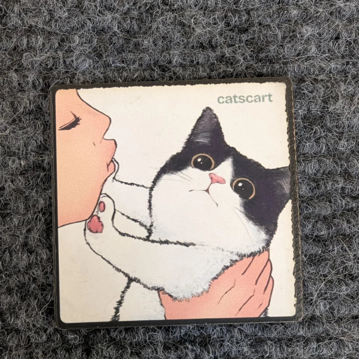 Space Hooman magnet on a grey carpet [Space Hooman (2×2 in)]