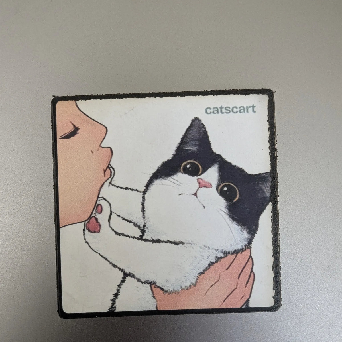 Space Hooman magnet on a laptop lid [Space Hooman (2×2 in)]